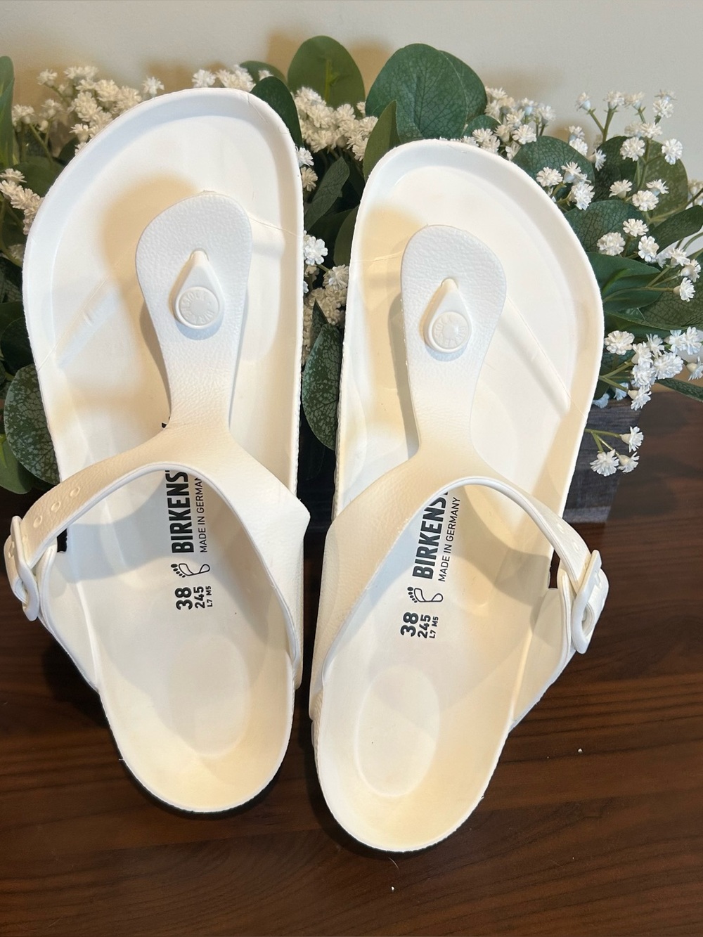 Birkenstock White Gizeh EVA Women's Thong Sandals